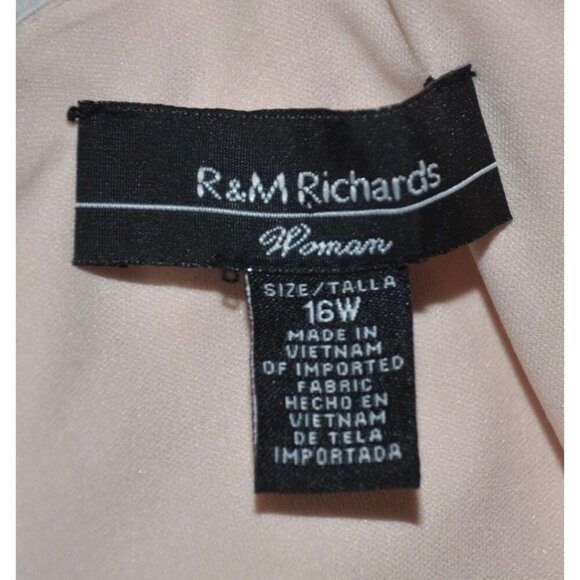 R & M Richards Pink Floral Ruffled Maxi Dress Women's 16W Chiffon Fairy Feminine - Picture 13 of 15